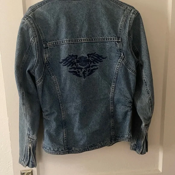 Vintage Harley Davidson womens Jeans Jacket Size S - rare vintage find - Picture 9 of 12